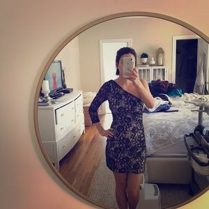 Black and nude lace dress